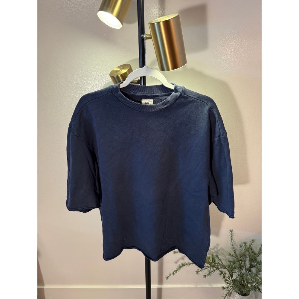 Lois spain boxy fit jersey tee navy XS loose fit luxury activewear euc cotton